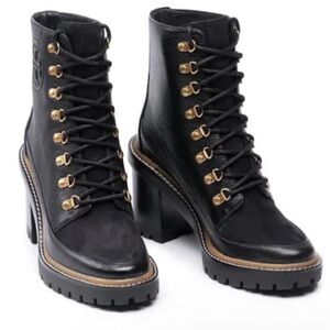 Tory Burch Miller Lug-Sole Combat Boots